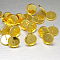 Brass Ear Studs Settings, Lead Free & Cadmium Free & Nickel Free, Golden, Tray: 12mm, 12mm, Pin: 0.7mm