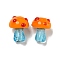 Handmade Lampwork Beads Strands, Mushroom, Dark Orange, 12~14.5x10~12mm, Hole: 1.2~1.8mm, about 23pcs/strand, 11.61~12.60 inch(29.5~32cm)