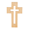 Wood Pendants, Cross, BurlyWood, 216x129x12mm, Hole: 20x8.5mm, Inner Diameter: 157x70mm
