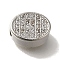 Oval Rack Plating Brass Micro Pave Clear Cubic Zirconia Beads, Long-Lasting Plated, Cadmium Free & Lead Free, Platinum, 9x7x5mm, Hole: 3mm
