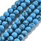 Synthetic Turquoise Beads Strands, Frosted, Round, Dodger Blue, 6mm, Hole: 0.5mm, about 64pcs/strand, 14.5~15 inch