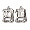 304 Stainless Steel Glass Pendants, Rectangle, Stainless Steel Color, 23.5x15.5x5.5mm, Hole: 1.6mm