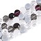 Electroplate Glass Beads Strands, Flat Round, Faceted, Light Grey, 7.5~8x4~5mm, Hole: 1~1.4mm, about 25~27pcs/strand, 7.28~7.48 inch(18.5~19cm)
