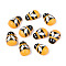 Natural Wood Spray Painted Self-adhesive Cabochons, Bees, Orange, 11.5~12.5x8~9x5~5.5mm