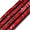 Natural Imperial Jasper Beads Strands, Cuboid, Dyed, Dark Red, 13~13.5x4.2~4.5x4.2~4.5mm, Hole: 1.2mm, about 28~30pcs/strand, 14.96 inch~15.16 inch(38~38.5cm)