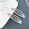 Alloy Snap Hair Clips, Hair Accessories for Woman Girls, Platinum, 50mm