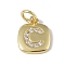 Rack Plating Brass Micro Pave CLear Cubic Zirconia Charms, with Jump Rings, Cadmium Free & Lead Free, Long-Lasting Plated, Real 18K Gold Plated, Letter C, 11.5x9x1.5mm, Hole: 2.8mm