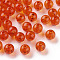 Transparent Acrylic Beads, Round, Dark Orange, 8x7mm, Hole: 2mm, about 1745pcs/500g