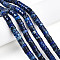 Natural Imperial Jasper Beads Strands, Dyed, Disc, Heishi Beads, Midnight Blue, 6~6.5x2.5~3.5mm, Hole: 0.7mm, about 122~124pcs/strand, 15.35~15.75 inch(39~40cm)