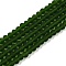 Transparent Glass Beads Strands, Faceted, Frosted, Rondelle, Dark Green, 3.5~3.8mm, Hole: 1mm, about 105~110pcs/strand, 29~31cm