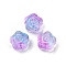 Transparent Glass Beads, Flowers Rose, Baking Paint, Medium Orchid, 11.5x12x8.5mm, Hole: 1.2mm