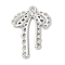 Alloy Pendants, Bowknot Charms, Lead Free & Cadmium Free & Nickel Free, Rack Plating, Platinum, 26x19x2.5mm, Hole: 1.6mm
