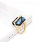 Alloy & Acrylic Finger Rings, Rectangle, Golden, Light Sky Blue, Inner Diameter: 17mm