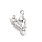 Brass Rhinestone Pendants, Pepper Charms, Real Platinum Plated, 15x11x6mm, Hole: 1.4mm