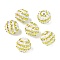 Striped Resin Rhinestone Beads, Bubblegum Round Beads, with Acrylic, Yellow, 20mm, Hole: 2mm