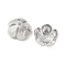 Brass Bead Caps, 5-Petal Flower, Platinum, 13x6mm, Hole: 1.5mm
