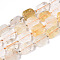 Natural Citrine Beads Strands, with Seed Beads, Rectangle, 10~12.5x7~9.5x4~6mm, Hole: 0.9mm, seed beads: 3x3x2, hole: 0.8mm, about 29pcs/strand, 15.55''(39.5cm)