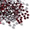 Siam Faceted Glass Flat Back Rhinestone for Nail Art, Grade A, Back Plated, Half Round, 1.9~2mm, about 1440pcs/bag