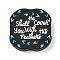 Inspirational Silicone Beads, Focal Beads, Square with He Shall Cover You With His Feathers, Square, 28x27x7mm, Hole: 3mm