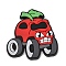 PVC Cabochons, Cartoon Car, Orange, 32x35x4mm