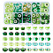 Pandahall 70Pcs 10 Styles Resin European Beads, Large Hole Rondelle Beads with Brass Cores, Green, 9~14x7~9mm, Hole: 5mm