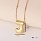 Simple and Stylish Brass Letter Pendant Satellite Chain Necklaces for Women Men, Golden, Letter J, 16.14 inch(41cm)
