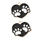 Alloy Enamel Paw Print Pendants, Light Gold, Heart, 18x20.5x1mm, Hole: 2mm