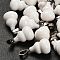 Natural White Jade Pendants, with 201 Stainless Steel Finding, Gourd, 22~23x13mm, Hole: 4x7mm
