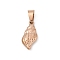 Ion Plating(IP) 304 Stainless Steel Pendants, Spiral Shell, Rose Gold, 18.5x9.5x3.5mm, Hole: 4.5x5.5mm