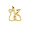304 Stainless Steel Pendants, with Cubic Zirconia, Letter Charms with Jump Rings, Real 18K Gold Plated, Letter K, 19x17x2mm, Hole: 3mm