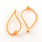 Hair Accessories Elastic Fibre Hair Ties, with Acrylic Beads, Orange, 170x2mm, about 100pcs/bundle