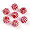 AB-Color Resin Rhinestone Beads, with Acrylic Round Beads Inside, for Bubblegum Jewelry, Cerise, 12x10mm, Hole: 2~2.5mm