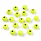 Spray Painted Alloy Beads, Round, Green Yellow, 4x3mm, Hole: 1.2mm