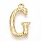 304 Stainless Steel Pendants, Letter Charms, Letter G, 23x13x3mm, Hole: 1.6mm