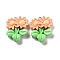 Spring Theme Opaque Resin Pendants, Plant Charms, Flower, 27.5x23x8mm, Hole: 2mm