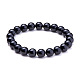 Bracelets extensibles en perles rondes en agate noire naturelle sunnyclue BJEW-PH0001-8mm-01-1