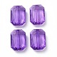 透明なアクリルビーズ  多面カット  長方形  紫色のメディア  18x13x6.5mm  穴：1.8mm  約420個/500g OACR-P007-14A-1