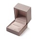 模造puレザー覆われた木製ジュエリーリングボックス  長方形  ミックスカラー  6.5x6x5.4cm OBOX-F004-09-3