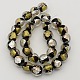 Handgefertigte Gold-und Silberfolie Glas runde Perlen Stränge X-FOIL-L002-A-02-2