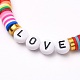 Polymer Clay Heishi Beads Stretch Bracelets BJEW-JB05710-03-2
