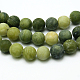 Round Frosted Natural TaiWan Jade Bead Strands G-M248-8mm-02-6