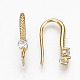 Brass Micro Pave Clear Cubic Zirconia Earring Hooks KK-R117-061-NF-3