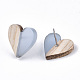 Transparent Resin & Wood Stud Earrings EJEW-N017-002A-D01-3