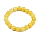 Pulseras elásticas de cuentas de jade amarillo natural&nbsp;BJEW-K212-C-038-5
