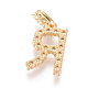 Golden Plated Brass Micro Pave Clear Cubic Zirconia Pendants ZIRC-L093-01R-2