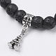 Natural Lava Rock Beads Charm Bracelets BJEW-O161-26-2