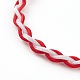 Bracelets tressés réglables en corde de nylon bicolore BJEW-JB05850-01-2