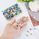 Sunnyclue 1 boîte de 160 pièces de 8 couleurs de 8 mm de perles de verre faites à la main en forme de fleur - Perles rondes millefiori - Brins d'espacement - Perles en vrac pour la fabrication de bijoux LAMP-SC0001-14-3