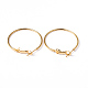 Golden Plated Brass Hoop Earrings X-EC108-1NFG-1