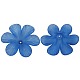 Cuentas acrílicas gruesas de flor esmerilada transparente azul aciano X-PAF154Y-9-1